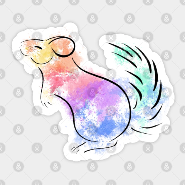 Rainbow Chinchilla Sticker by DeguArts